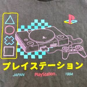 PlayStation 1994 Vintage-Style Graphic T-Shirt Mens XL Retro Neon Design